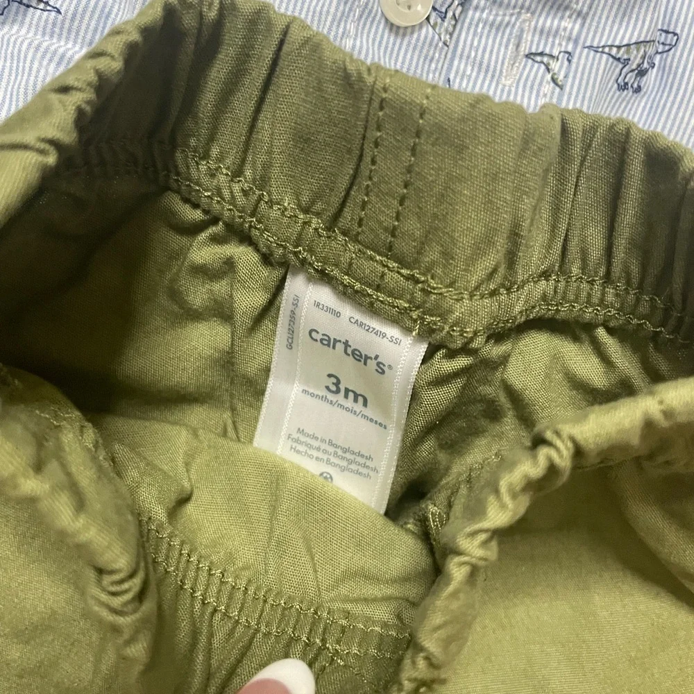 Baby Boy  3M Clothing Bundle – Footed Onesie & Carter’s Dressy Outfit